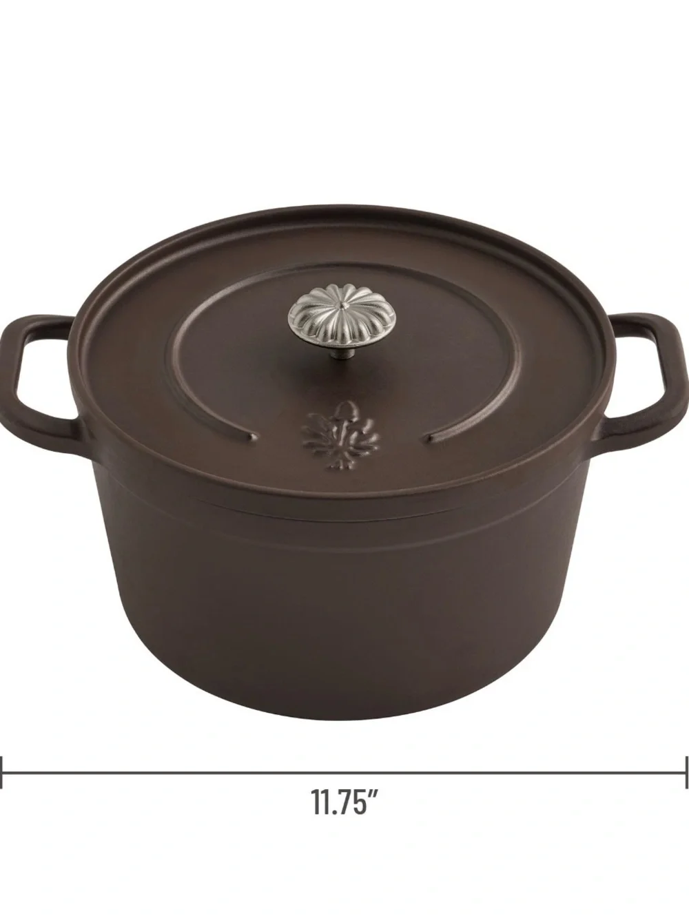 The Pioneer Woman Brown Cast Iron Dutch Oven with Cream Interior